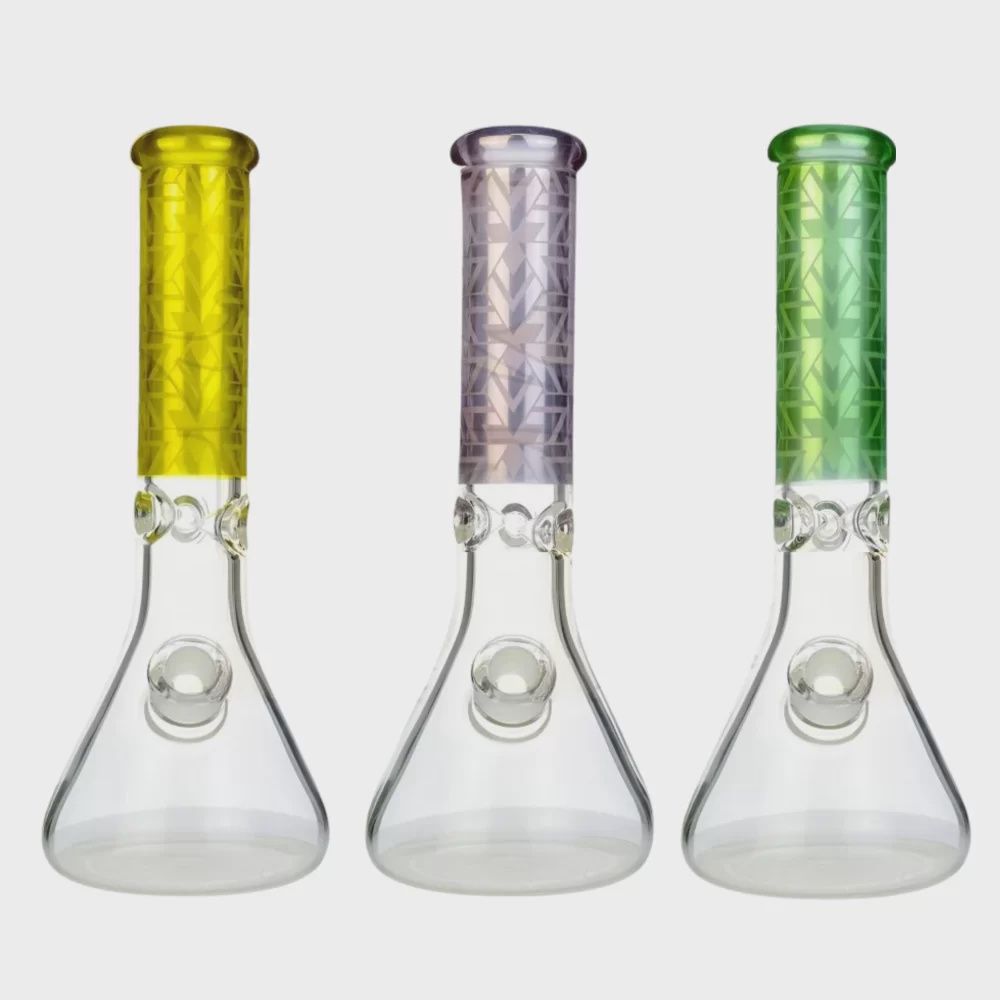 BEAKER BONG - 13.5&#39;&#39; 7MM ABSTRACT PATTERN - ASST (SGBK38)
