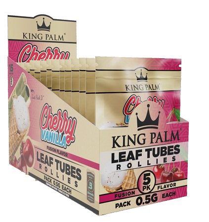 KING PALM LEAF TUBES ROLLIES CHERRY VANILLA 15/CT
