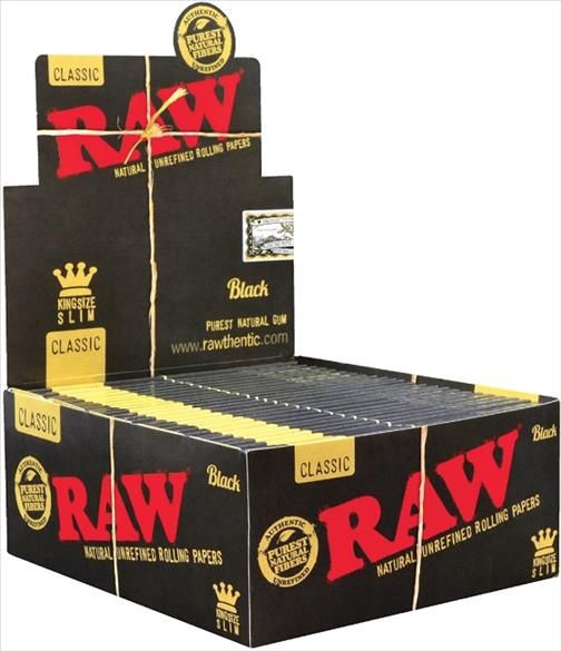 RAW PAPER BLACK KING SLIM 32 LEAVES PER PK 50/CT