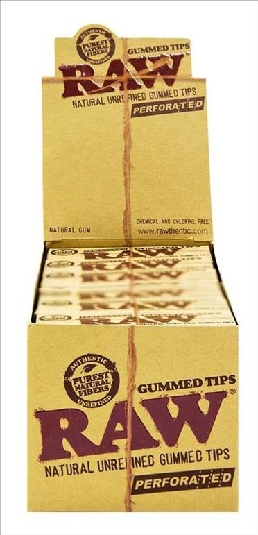 RAW TIPS GUMMED -PERFORATED 24/CT