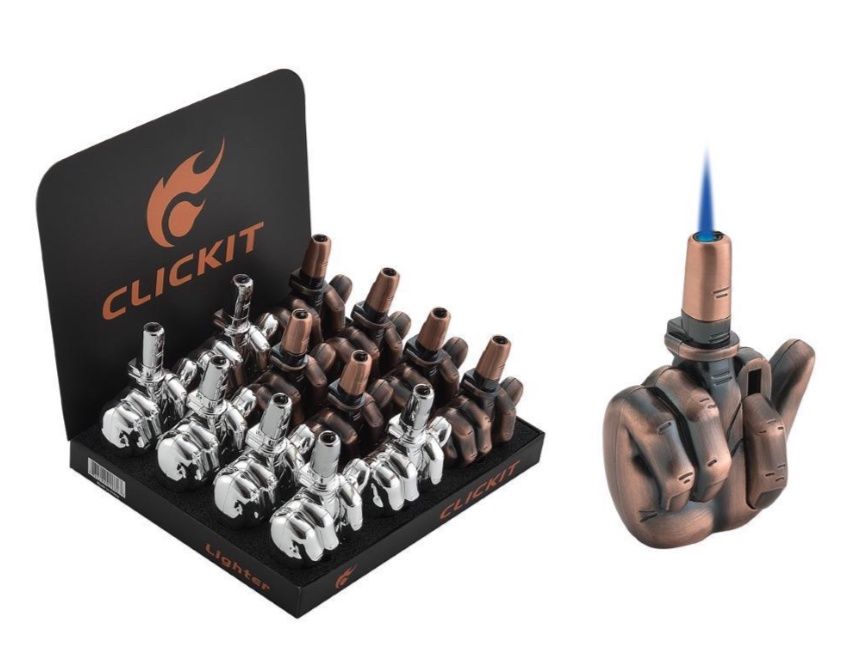 CLICKIT MIDDLE FINGER TORCH LIGHTER 12/CT