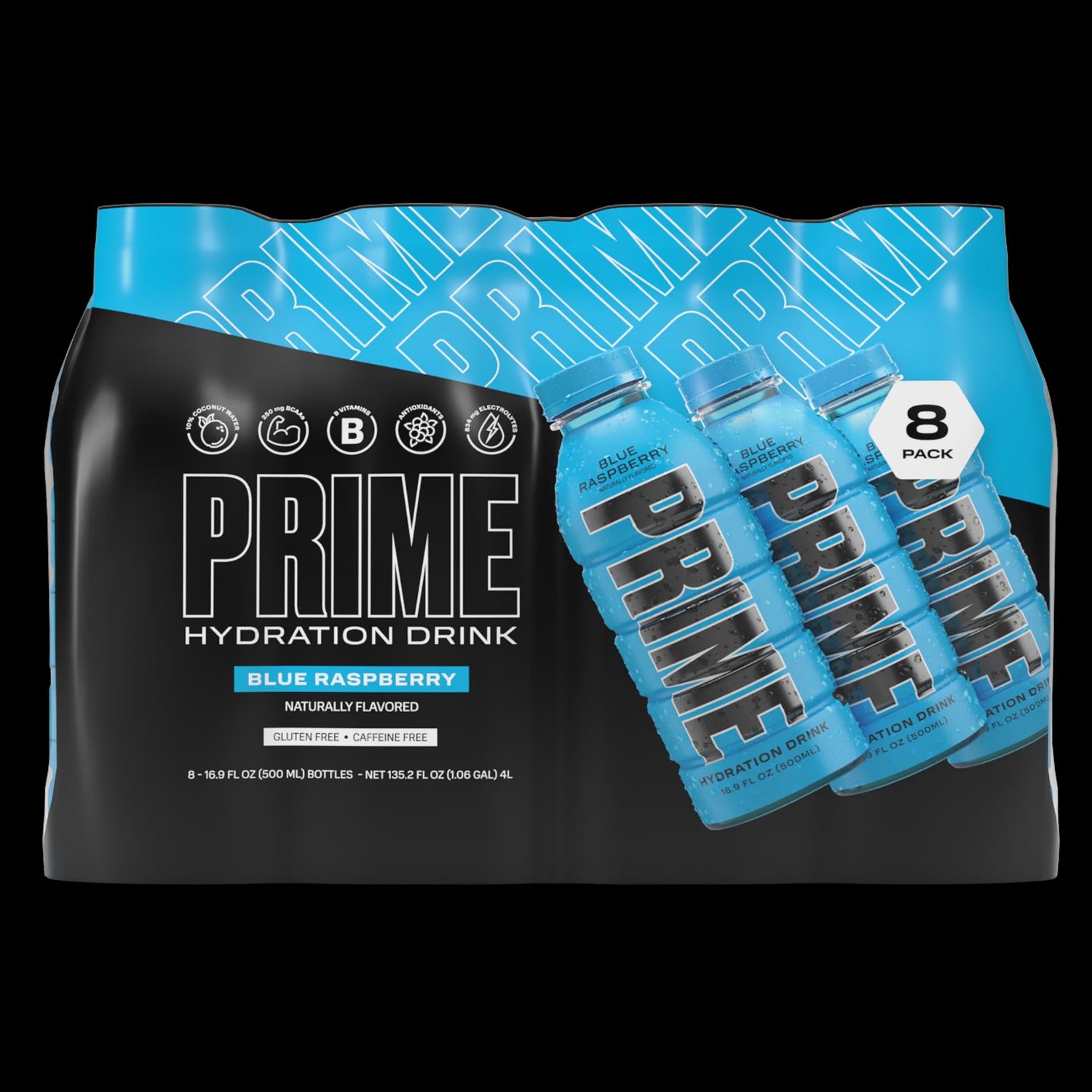 PRIME HYDRATION BLUE RASPBERRY 16.9OZ 8/CT