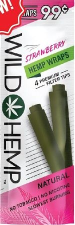 WILD HEMP 4/.99 WRAPS STRAWBERRY 20/CT