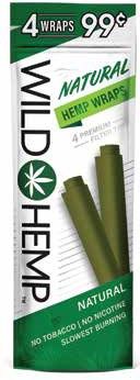 WILD HEMP 4/.99 WRAPS NATURAL 20/CT