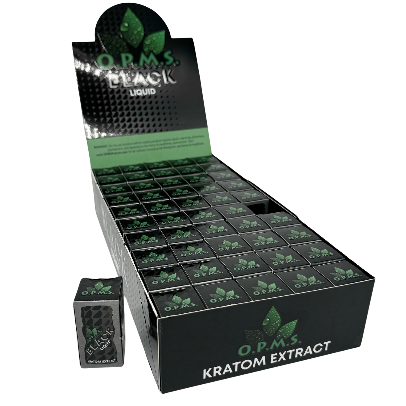 O.P.M.S. BLACK LIQUID KRATOM EXTRACT SHOT 50/CT