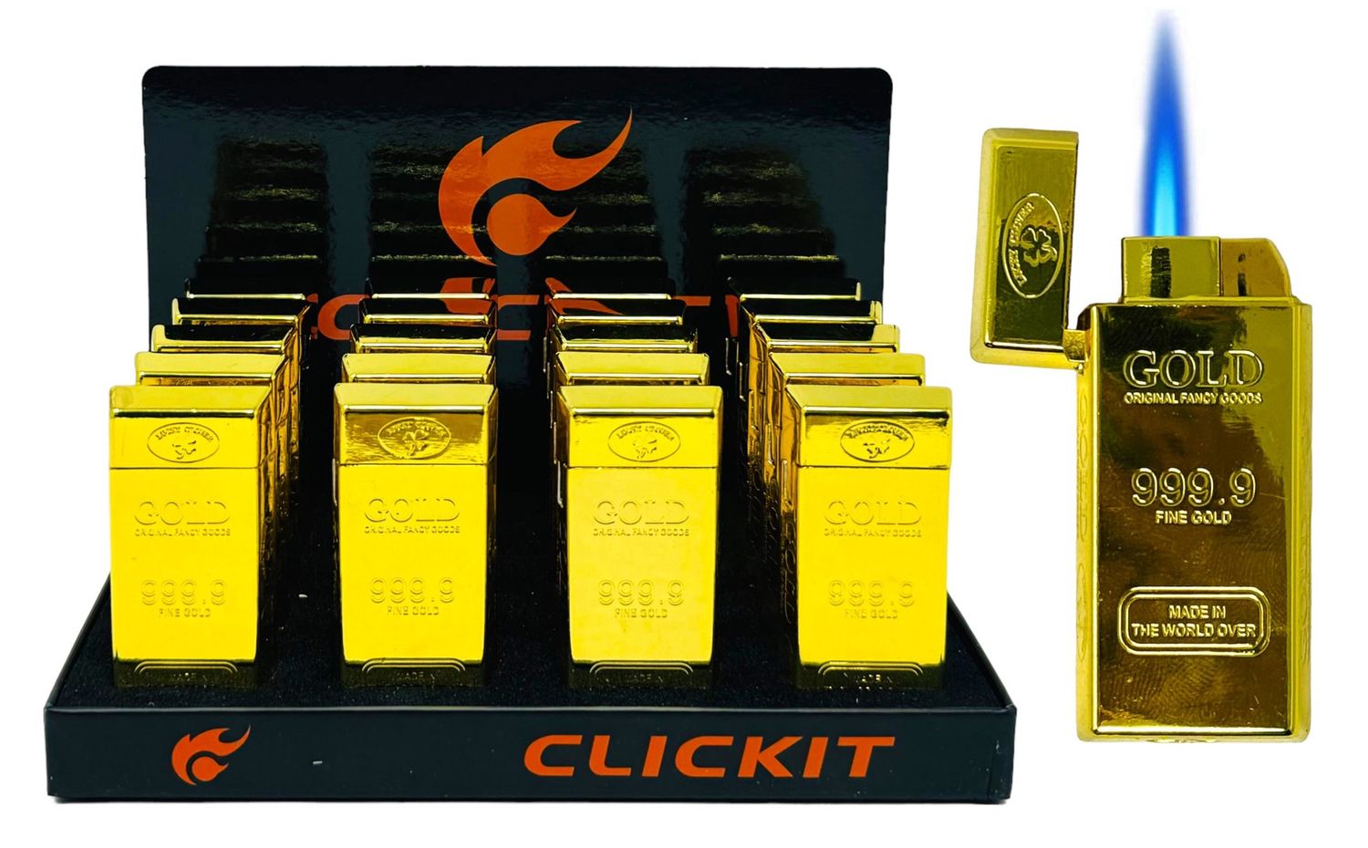 CLICKIT GOLD BAR TORCH LIGHTER 20/CT (GH-10055F)