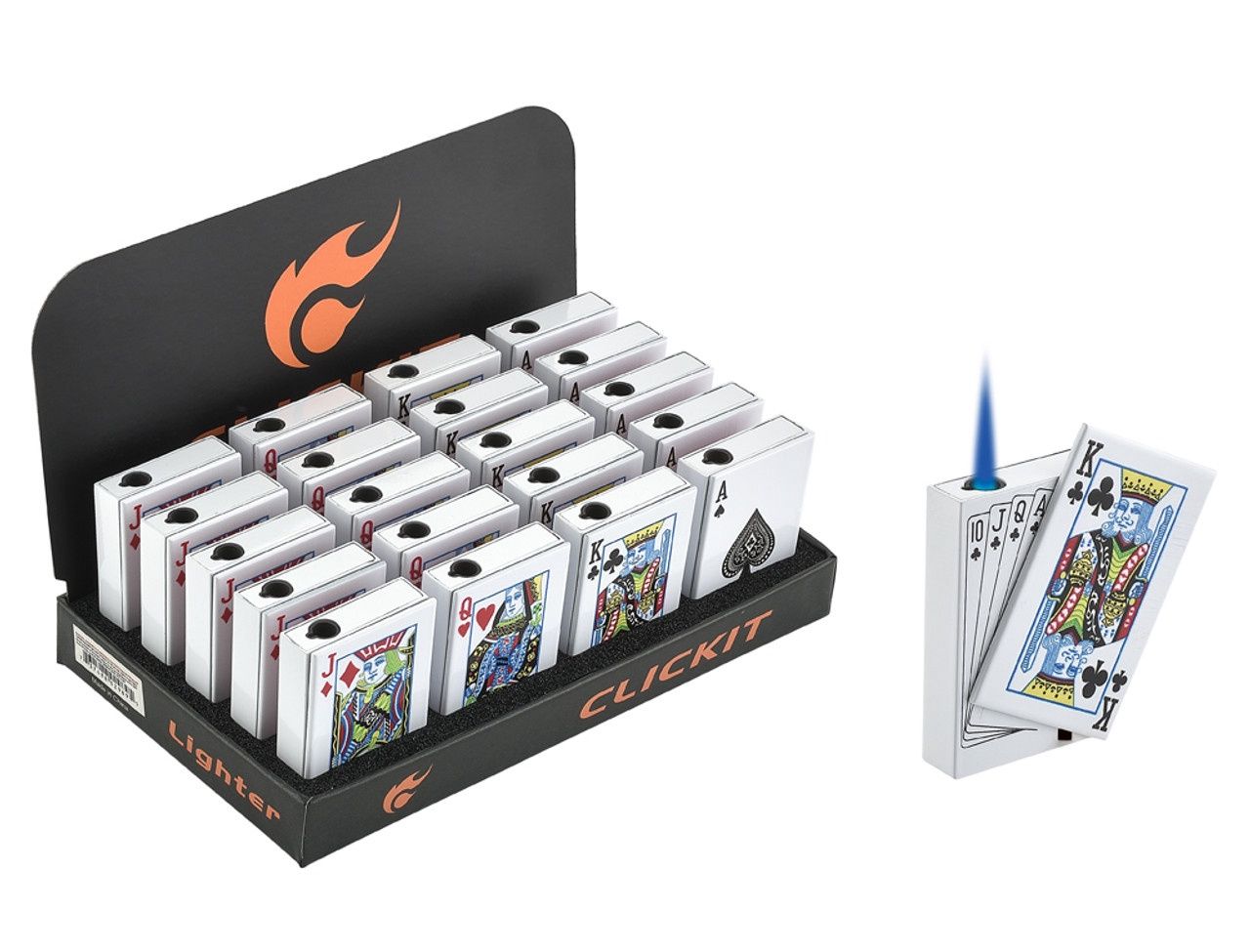 CLICKIT PLAYING CARDS TORCH LIGHTER 20/CT