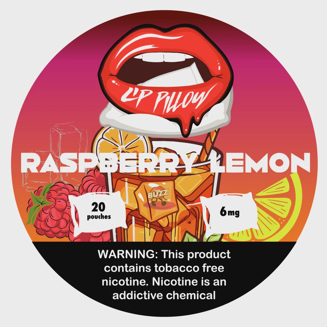 LIP PILLOW RASPBERRY LEMON 20 POUCHES 6MG 5/CT