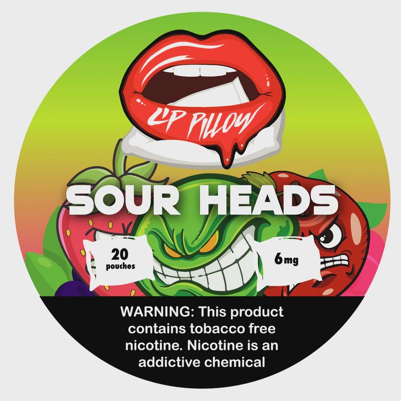 LIP PILLOW SOUR HEADS 20 POUCHES 6MG 5/CT