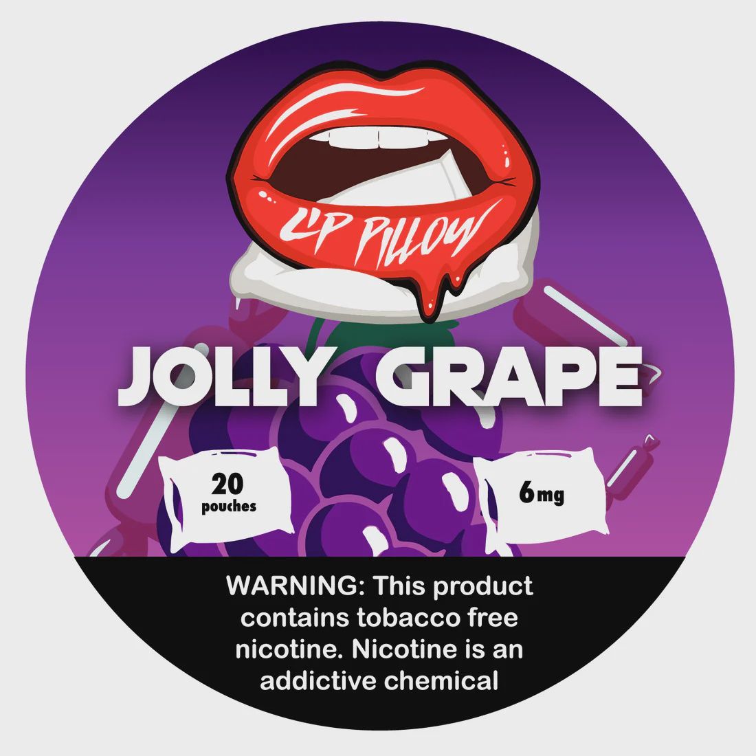 LIP PILLOW JOLLY GRAPE 20 POUCHES 6MG 5/CT