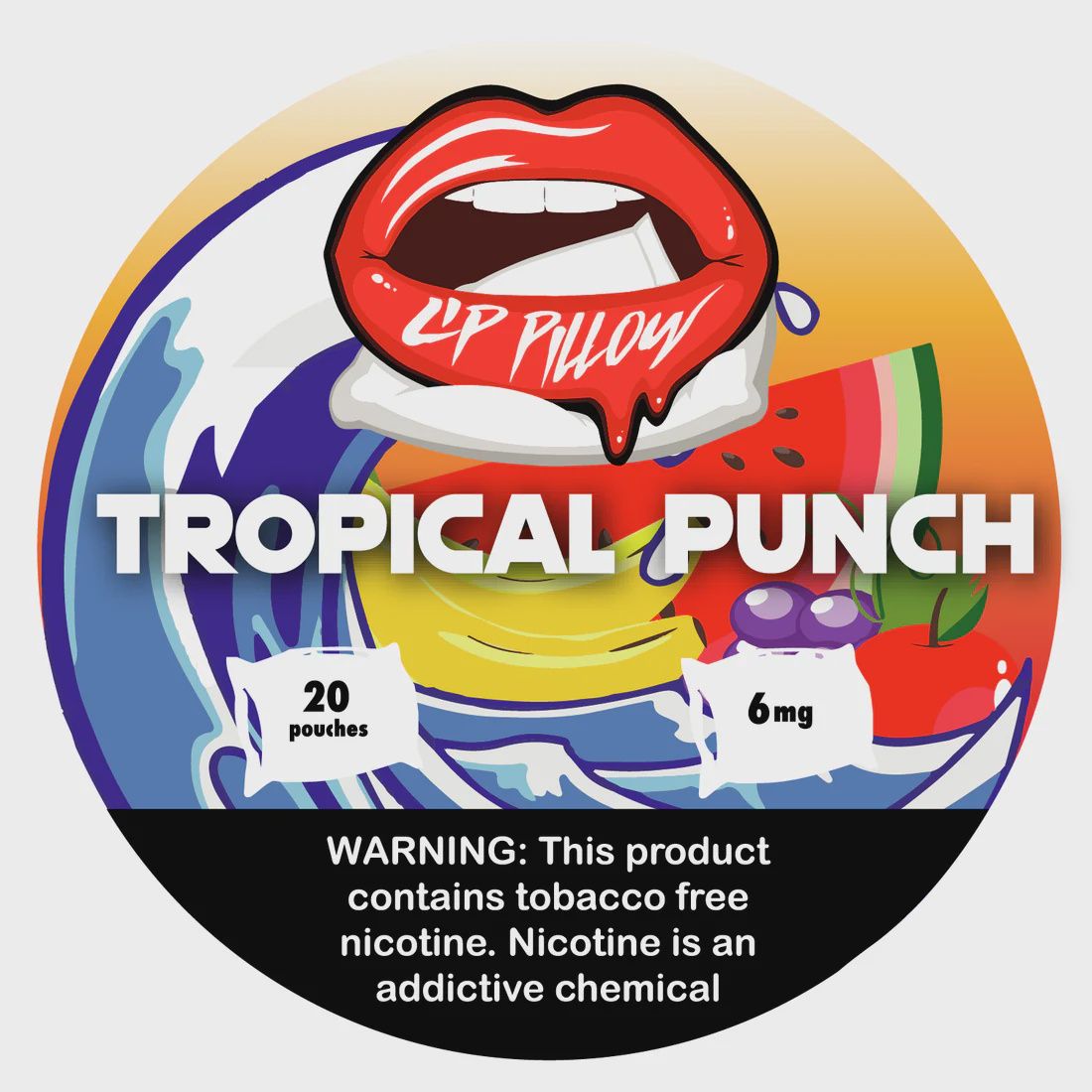 LIP PILLOW TROPICAL PUNCH 20 POUCHES 6MG 5/CT