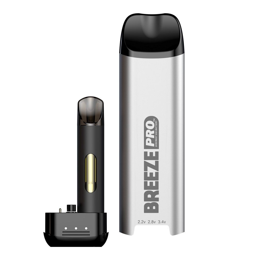 BREEZE PRO DISCREET BATTERY FOR CARTRIDGES - SILVER 5/CT