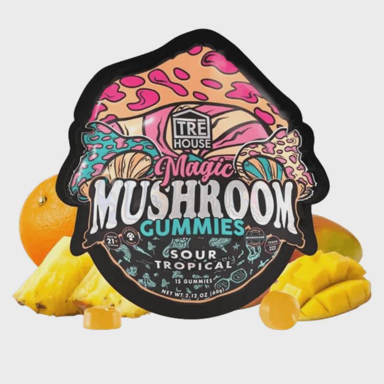 TRE HOUSE MUSHROOM GUMMIES SOUR TROPICAL 15PK 10/CT