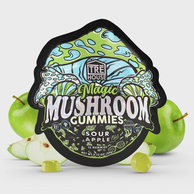 TRE HOUSE MUSHROOM GUMMIES SOUR APPLE 15PK 10/CT
