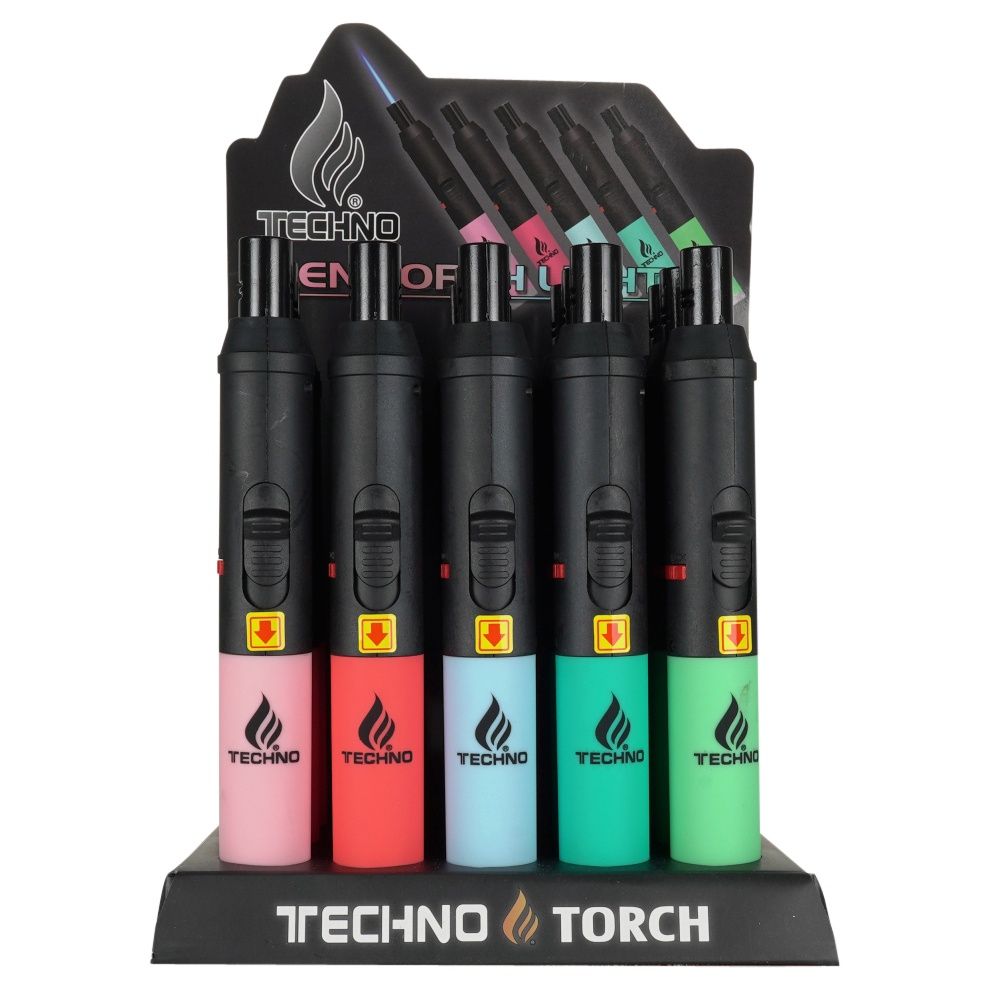 TECHNO TORCH PEN LIGHTERS (MATT) 15/CT