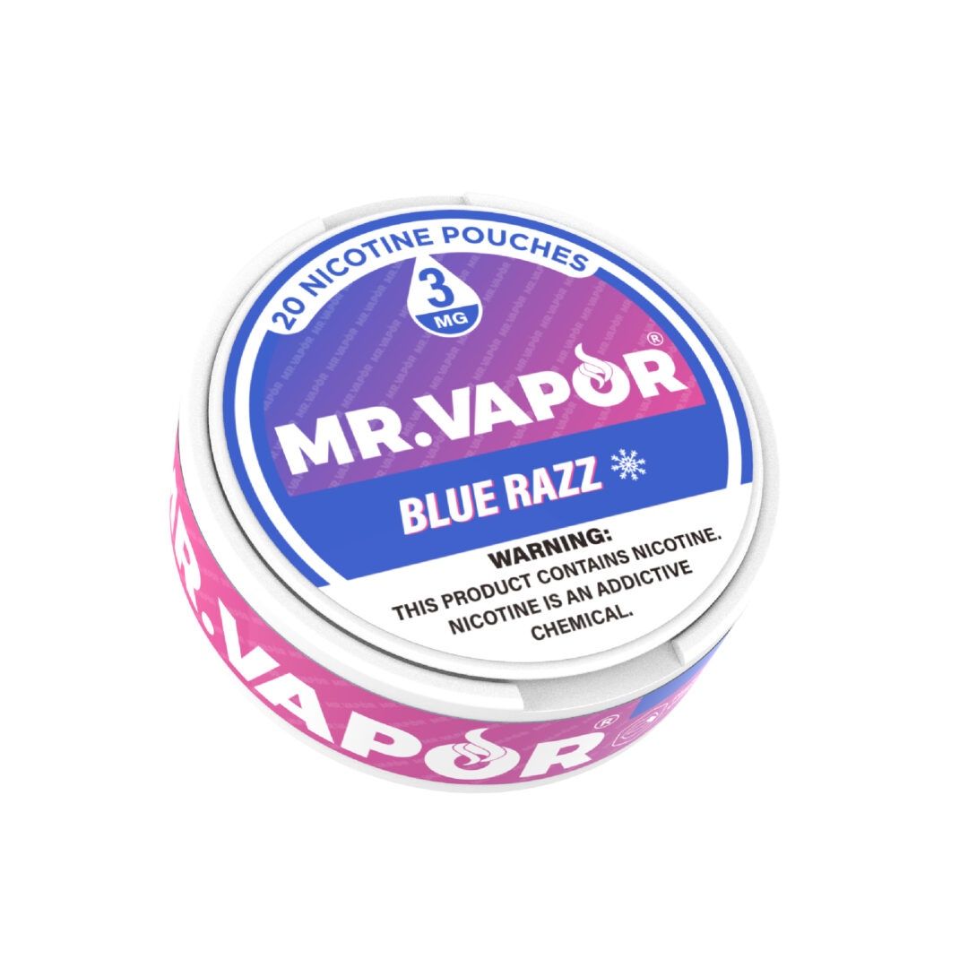 MR. VAPOR 3MG BLUE RAZZ ICE 20 NICOTINE POUCHES 5/CT