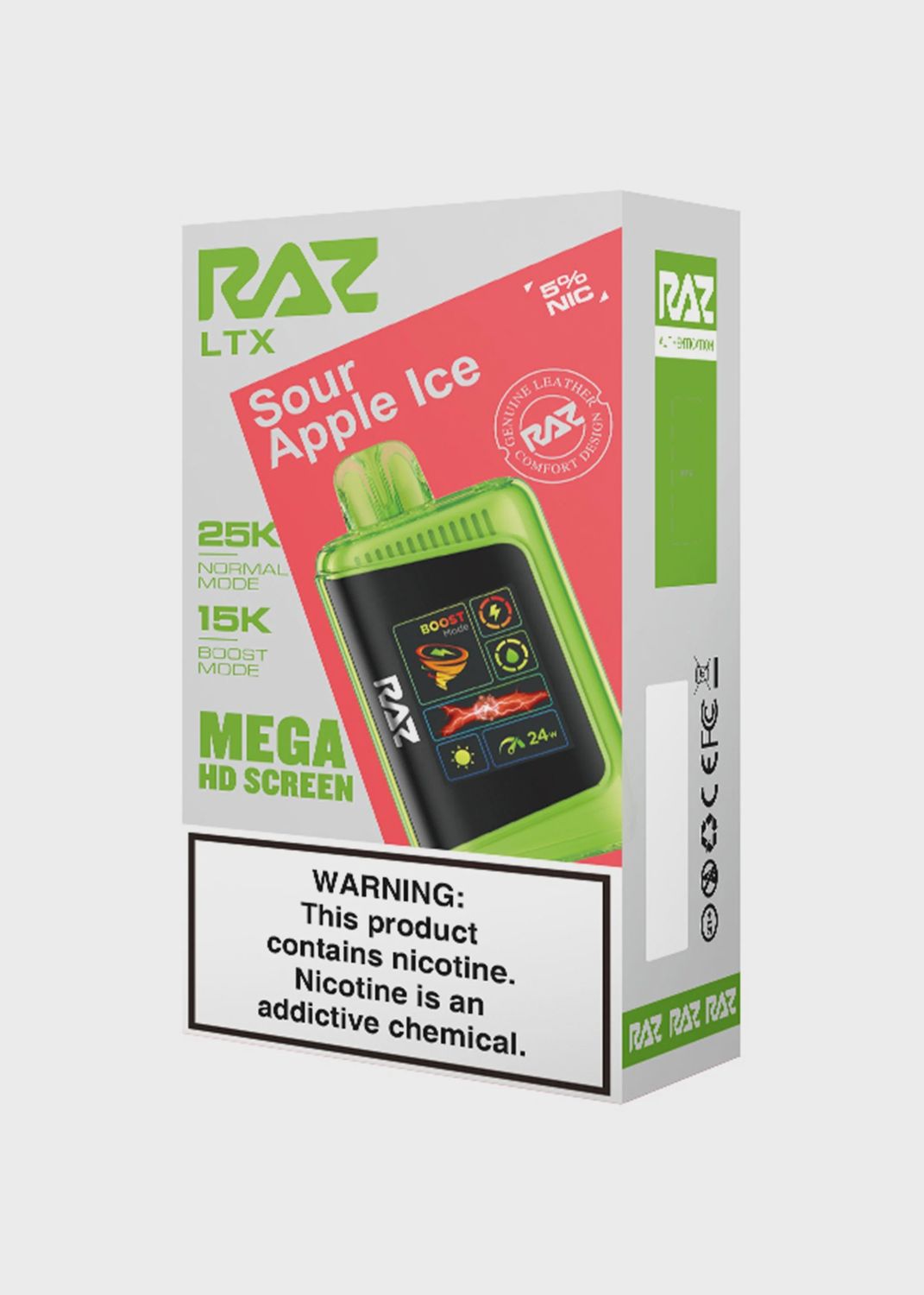 RAZ LTX 25K SOUR APPLE ICE 16ML 5/CT
