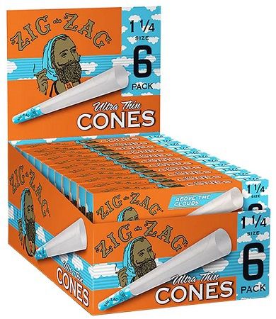 ZIG ZAG CONES COLORED TIPS 1 1/4 6PK 24/CT