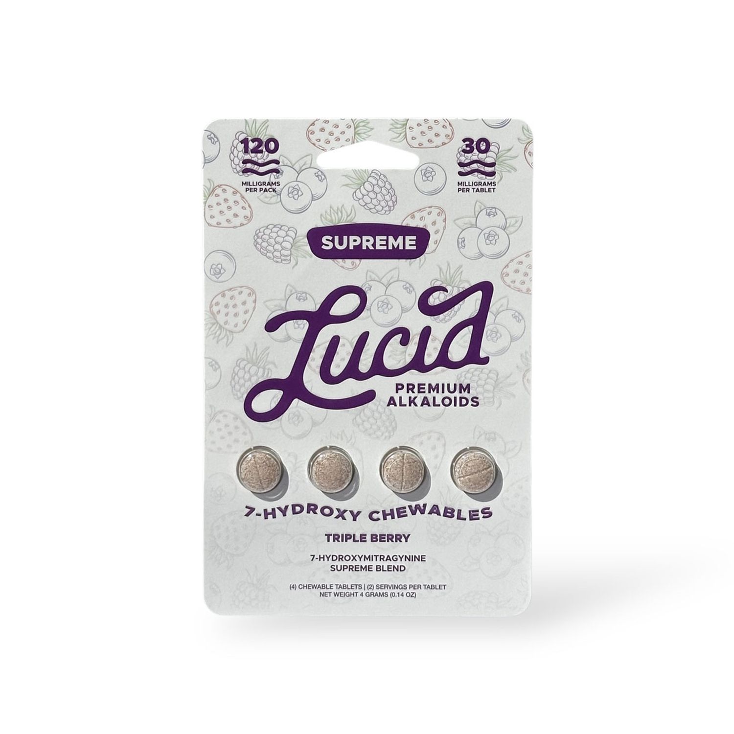 LUCID TRIPLE BERRY 7-HYDROXY CHEWABLES 10/CT