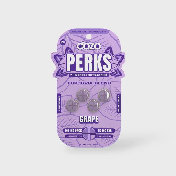 PERKS GRAPE EUPHORIA BLEND 50MG 7-HYDROXYMITRAGYNINE 10/CT