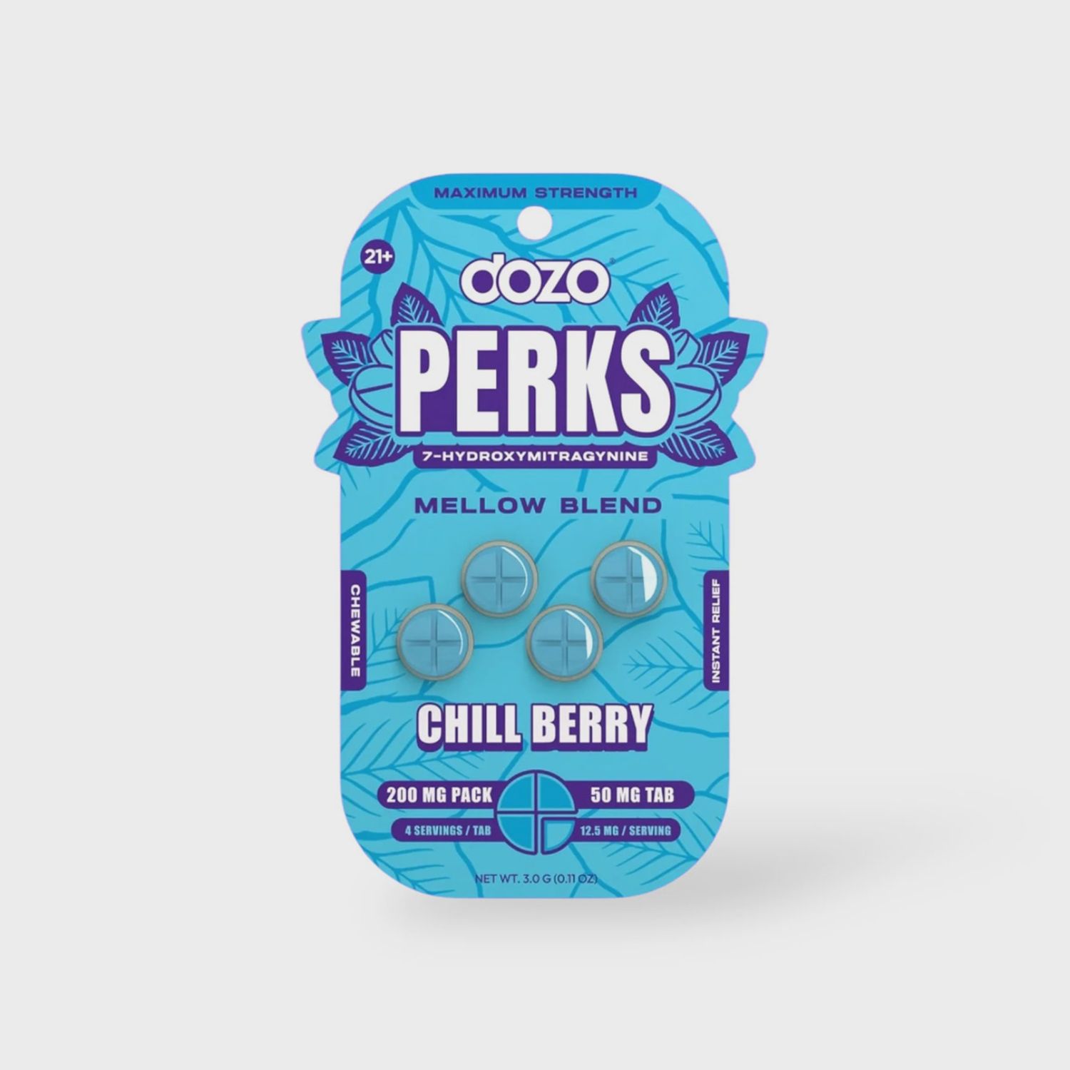 PERKS CHILL BERRY MELLOW BLEND 50MG 7-HYDROXYMITRAGYNINE 10/CT