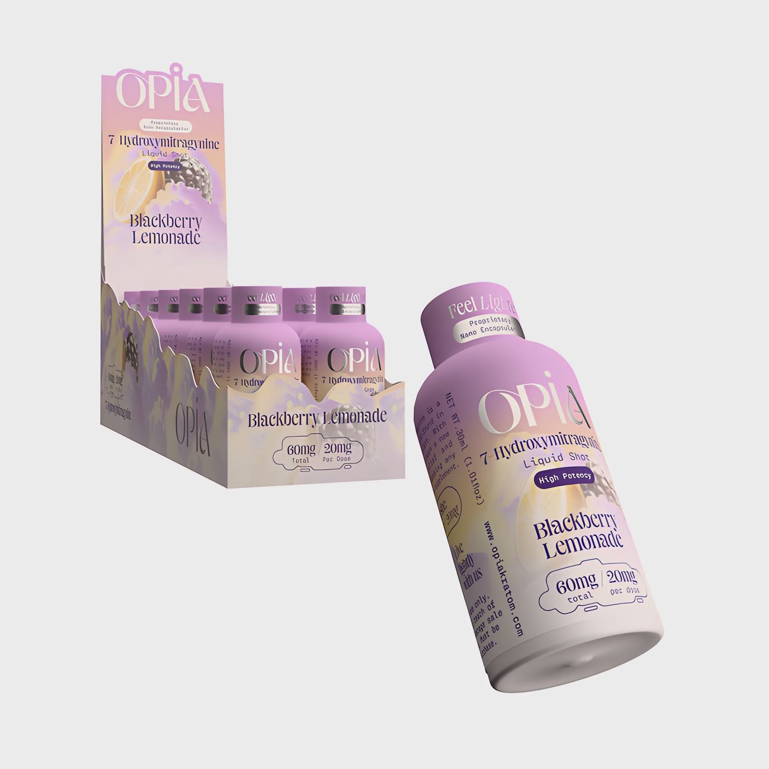 OPIA BLACKBERRY LEMONADE 7- HYDROXYMITRAGYNINE SHOT 60MG 12/CT