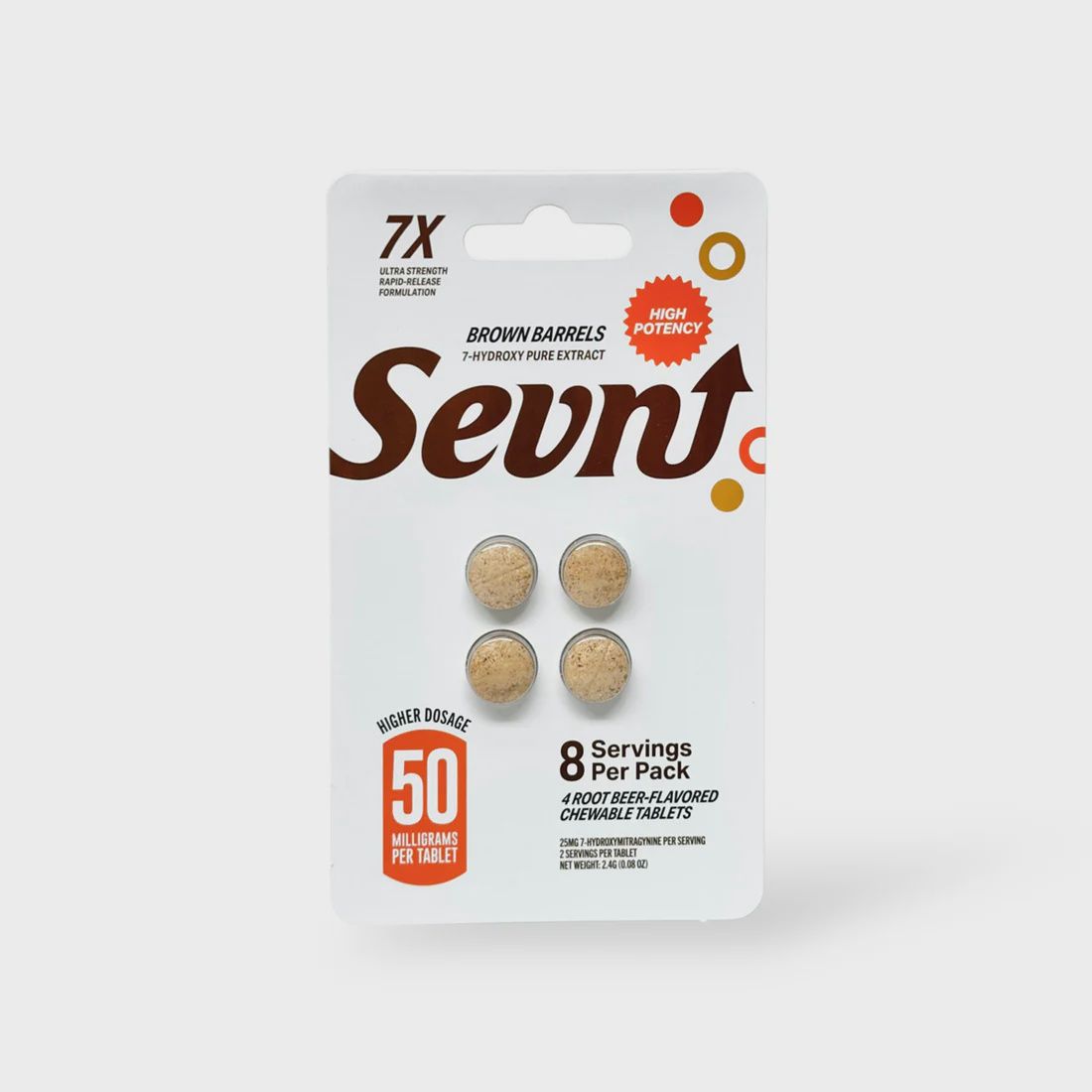 SEVN PSEUDO 7HYDROXY TABS BROWN BARRELS 50MG 4PK SUDO 10/CT
