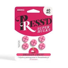 PRESS&#39;D SUPER HULKS DRAGON FRUIT 60MG PSEUDO 7-HYDROXY 5PK 10/CT