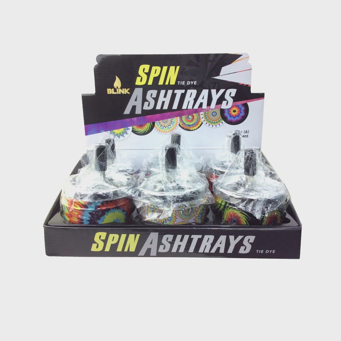 BLINK ASHTRAY SPIN AWAY TIE DYE 6/CT