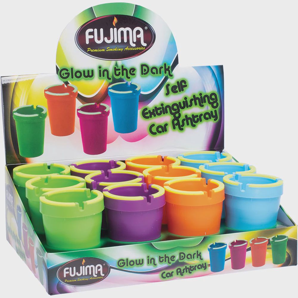 FUJIMA CAR ASHTRAY SELF EXTINGUISHING GLOW DESIGN 12/CT