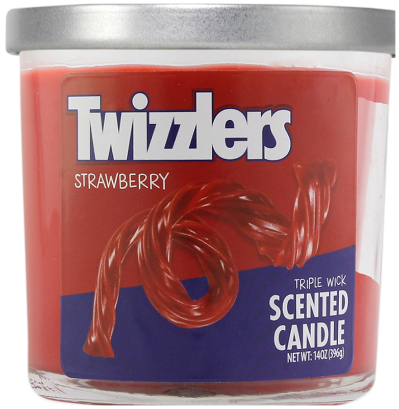 TWIZZLERS STRAWBERRY TRIPLE WICK SCENTED CANDLE 14 OZ