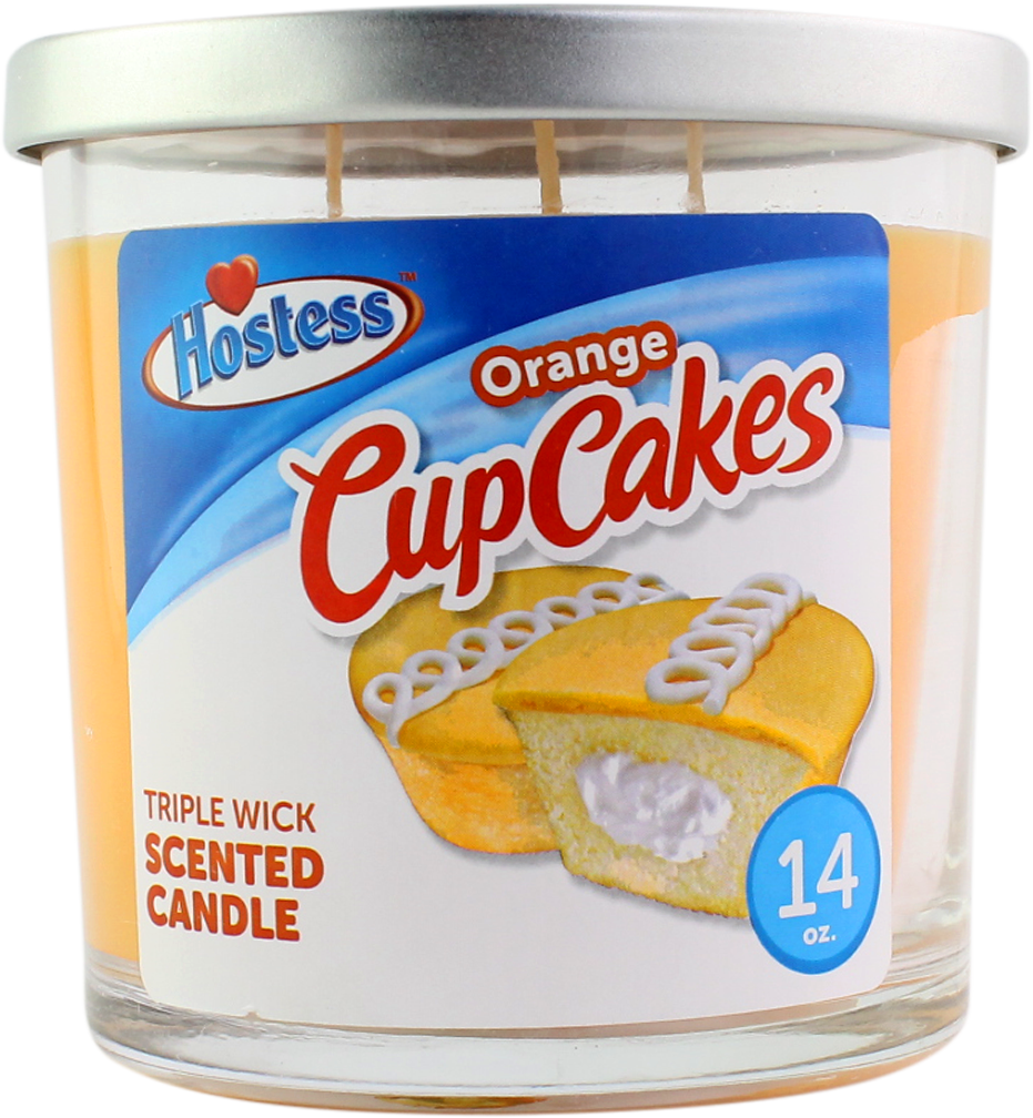 HOSTESS ORANGE CUPCAKES TRIPLE WICK SCENTED CANDLE 14 OZ
