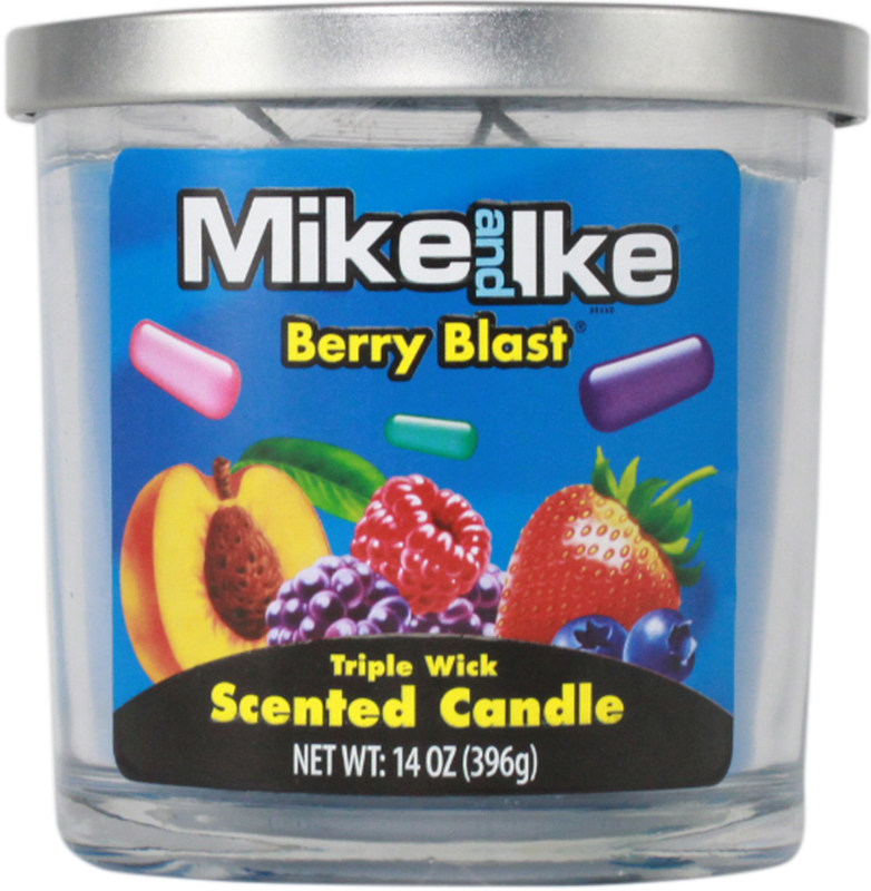 MIKE LIKE BERRY BLAST TRIPLE WICK SCENTED CANDLE 14 OZ