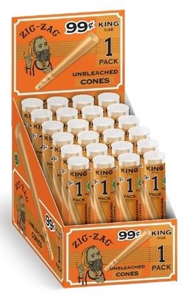 ZIG ZAG PAPER CONES $.99 KING UNBLEACHED 1PK 24/CT