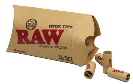 RAW TIPS PREROLLED WIDE 20/CT
