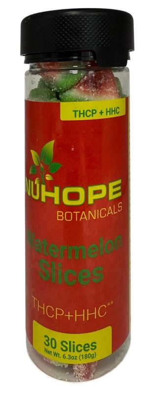 NUHOPE BOTANICALS WATERMELON SLICES THCP+ HHC 30 SLICES (1PC/100MG - FULL JAR/2000MG)