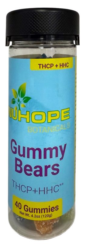 NUHOPE BOTANICALS GUMMY BEARS THCP+ HHC 40 GUMMIES (1PC/75MG -FULL JAR/3000MG)