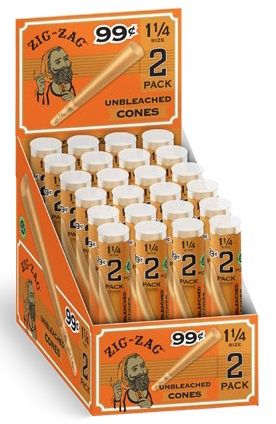 ZIG ZAG PAPER CONES $.99 1 1/4 UNBLEACHED 2PK 24/CT