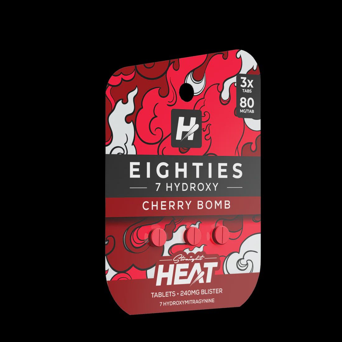 STRAIGHT HEAT- 80MG 7-OH TABS - CHERRY BOMB 3PK 10/CT