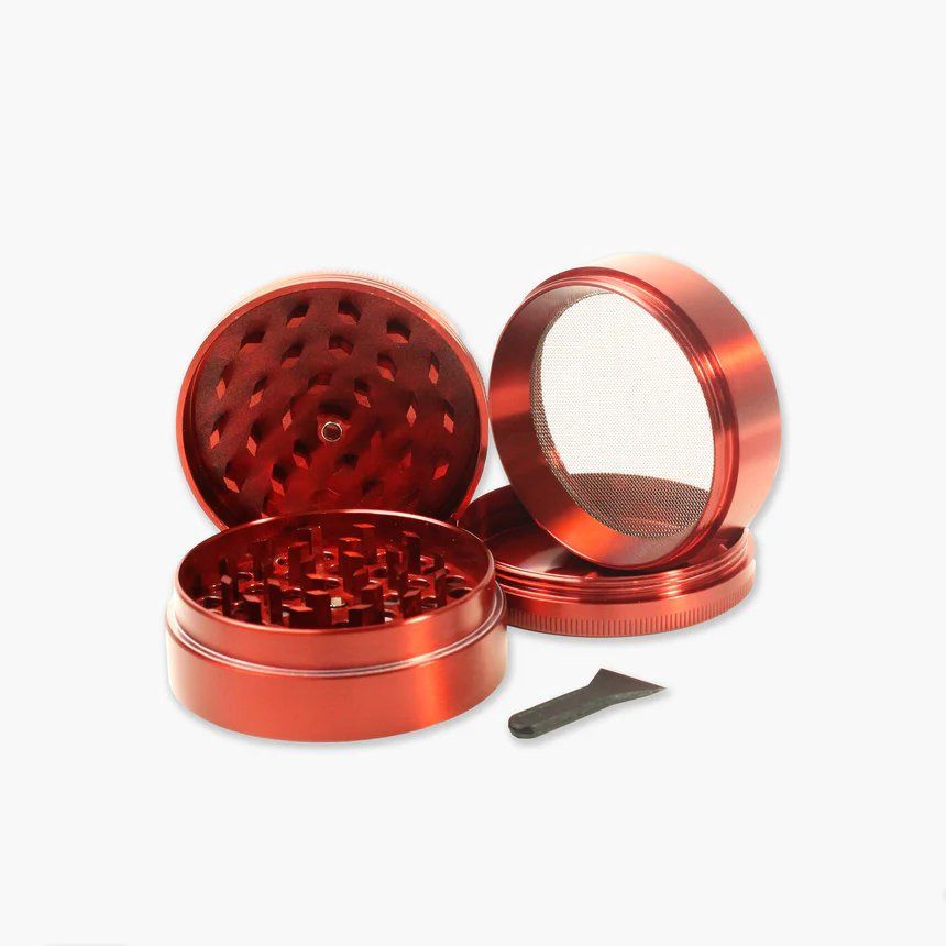 GIDDY GRINDER 4 PARTS - 56MM, COLOR: RED
