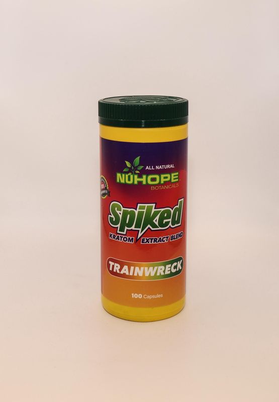 NUHOPE BOTANICALS SPIKED KRATOM EXTRACT BLEND TRAINWRECK 100 CAPSULES ALL NATURAL