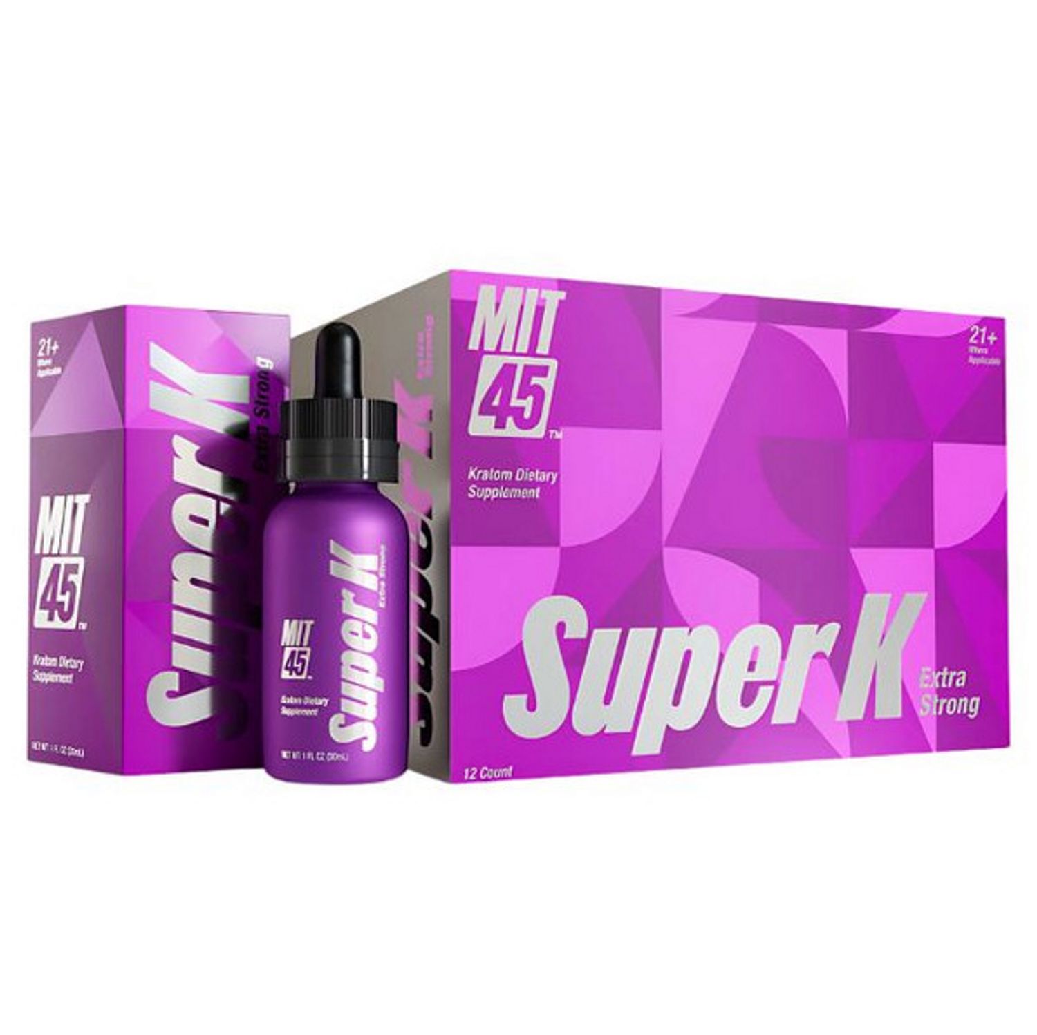 MIT 45 SUPER K EXTRA STRONG MITRAGYNA SPECIOSA KRATOM EXTRACT SHOTS 12/CT