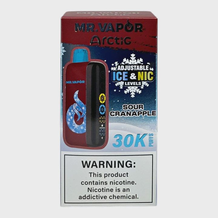 MR. VAPOR ARCTIC SOUR CRANAPPLE 5% 30K PUFF ADJUSTABLE NIC &amp; ICE LEVEL 5/CT
