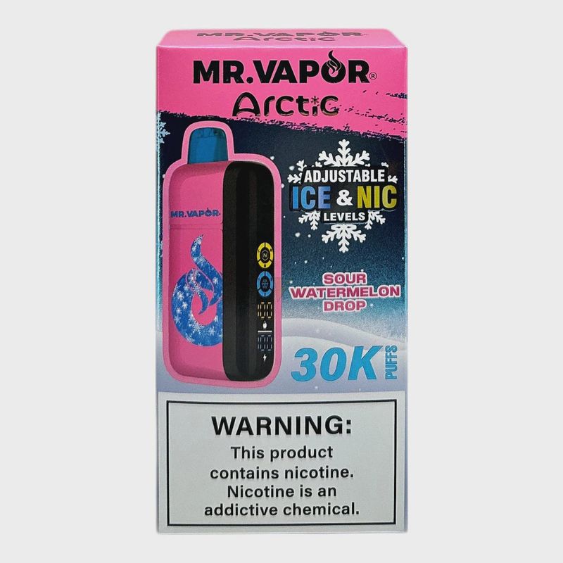 MR. VAPOR ARCTIC SOUR WATERMELON DROP 5% 30K PUFF ADJUSTABLE NIC &amp; ICE LEVEL 5/CT