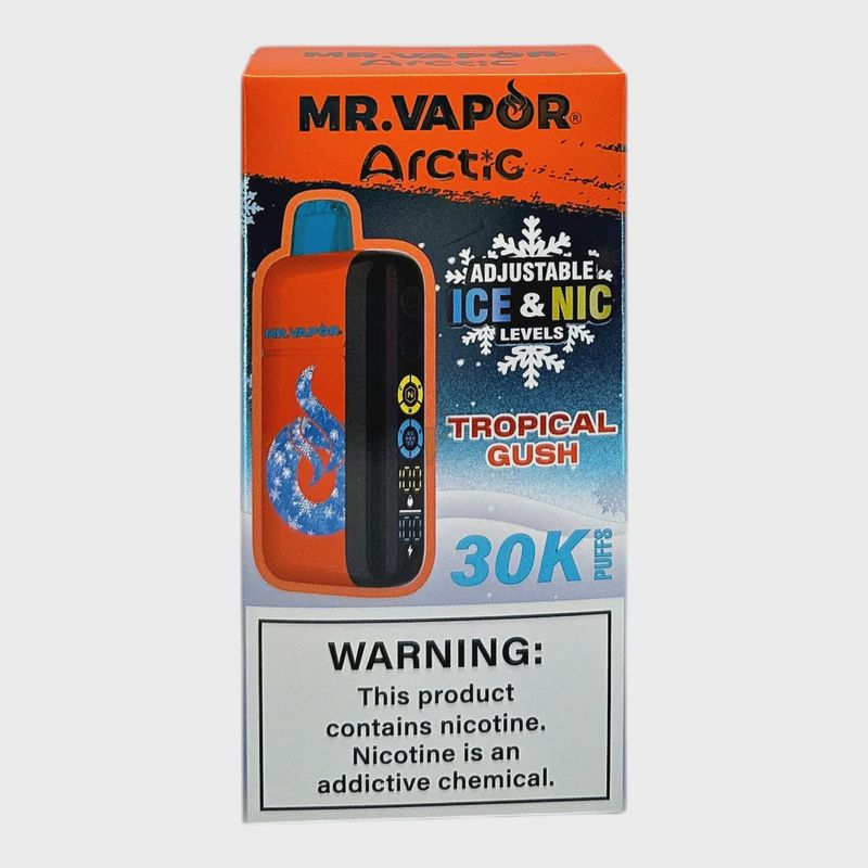 MR. VAPOR ARCTIC TROPICAL GUSH 5% 30K PUFF ADJUSTABLE NIC &amp; ICE LEVEL 5/CT