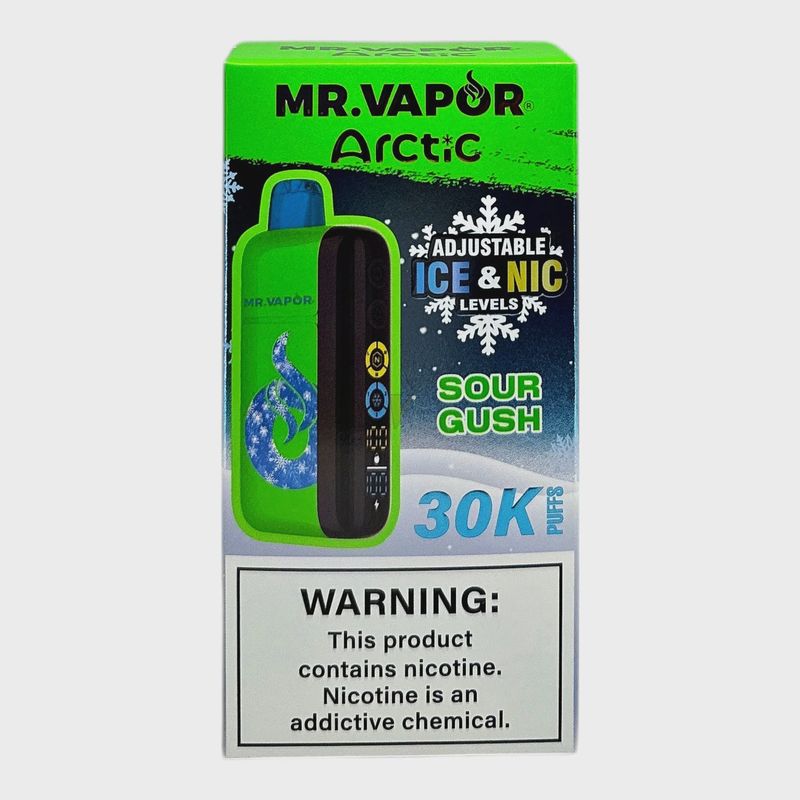 MR. VAPOR ARCTIC SOUR GUSH 5% 30K PUFF ADJUSTABLE NIC &amp; ICE LEVEL 5/CT