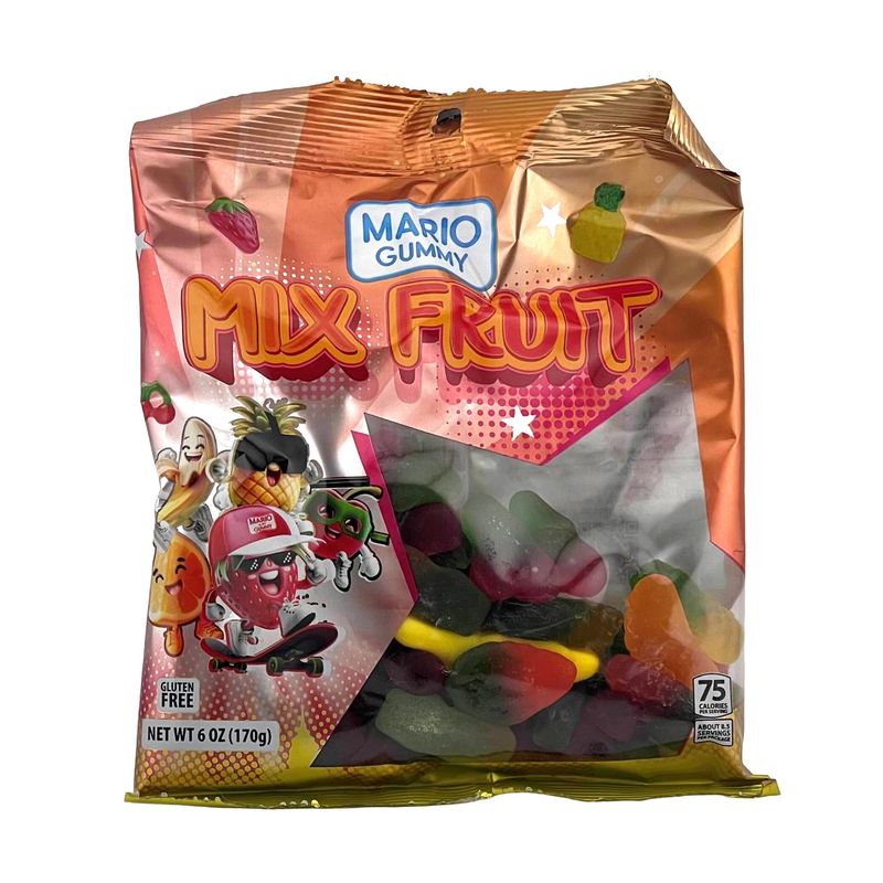 MARIO GUMMY MIXED FRUITS 6OZ 12/PK