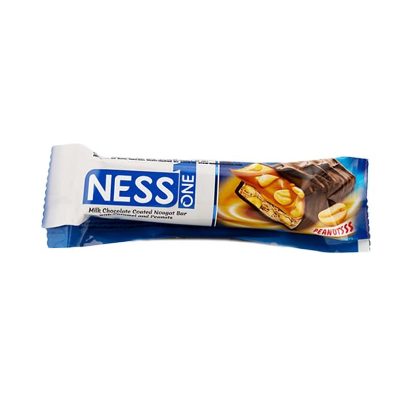 NESS ONE MILK CHOCOLATE COATED WITH CARAMEL &amp; PEANUTS 35G 24/CT
