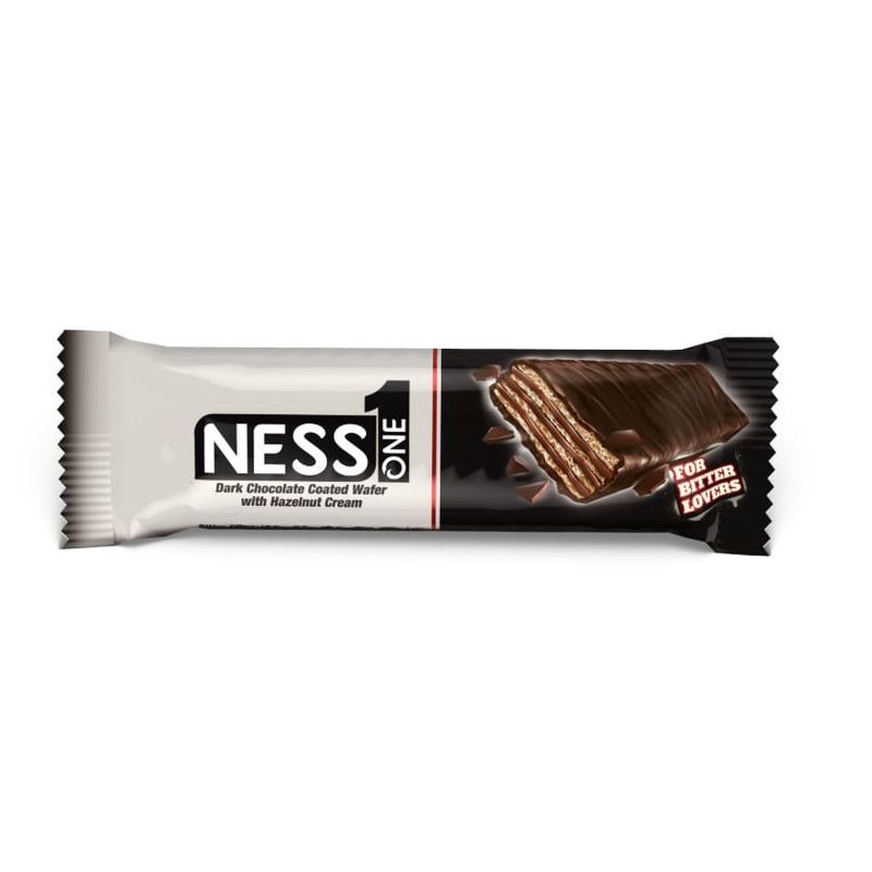 NESS ONE DARK CHOCOLATE COATED WAFER WITH HAZELNUT CREAM 30G 24/CT