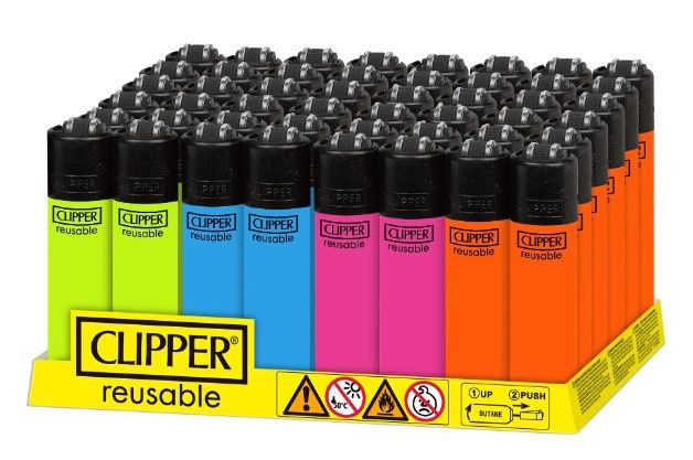 CLIPPER LIGHTER SOLID FLUO MINI 48/CT